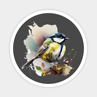 Tomtit Bird Watercolor 2.0 Magnet